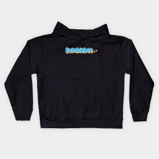 Bumblebee With Sting Blue Graphic Word Kids Hoodie